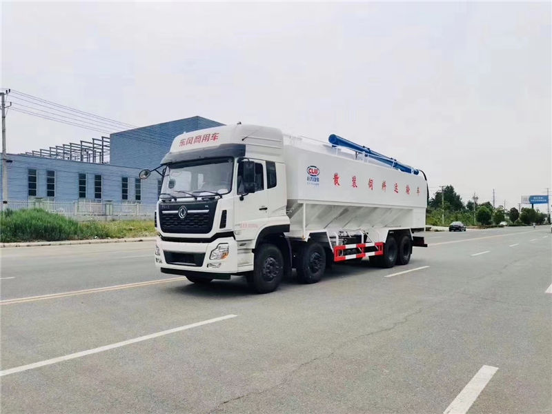 國六東風天龍前四后八散裝飼料運輸車